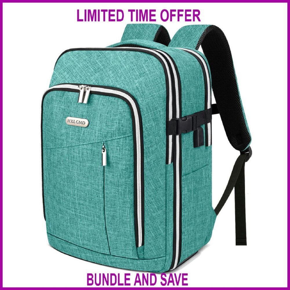 Lightweight Travel Backpack with USB Port, Laptop Compartment, Water Resistant